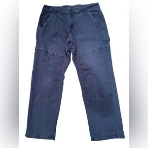 CAT Caterpillar Work Utility Pants Blue Heavy Duty Carpenter Workwear Mens Sz 36